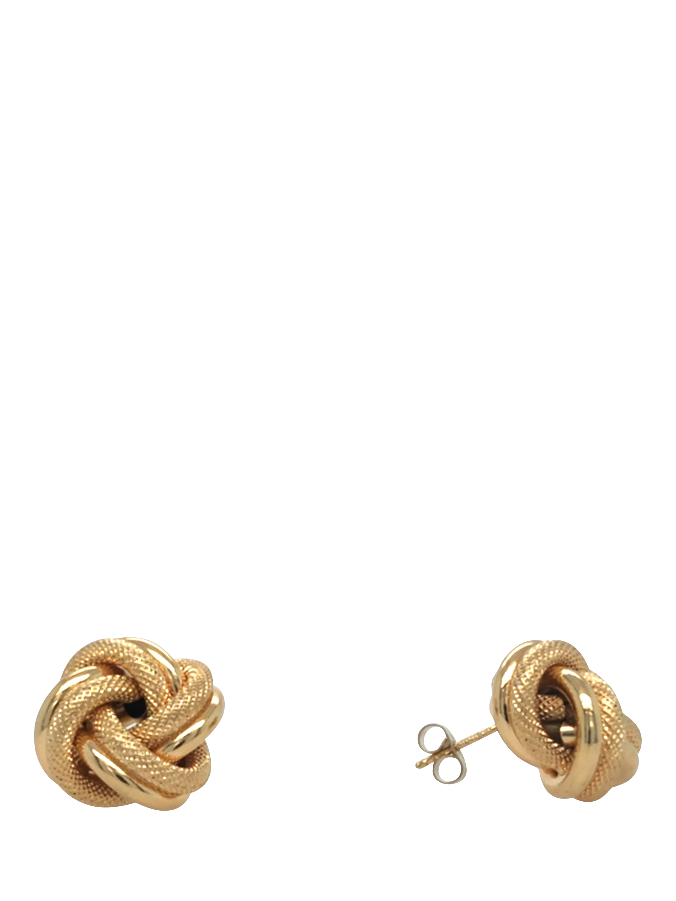 Vintage Fine Jewellery 9ct yellow gold knot stud earrings - British product
