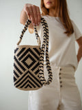 The Small Home Wayuu geometric crossbody bag black white, imported from the UK