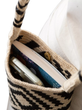 The Small Home Wayuu geometric crossbody bag black white, imported from the UK