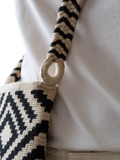 The Small Home Wayuu geometric crossbody bag black white, imported from the UK