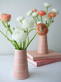 The Small Home check vase multi H17cm (British brand)