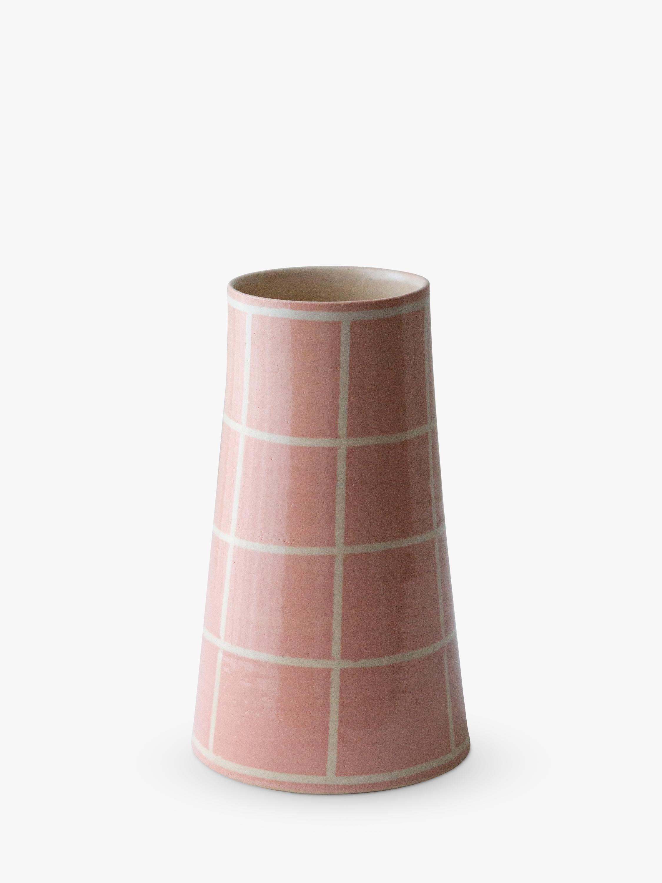 The Small Home check vase multi H17cm (British brand)