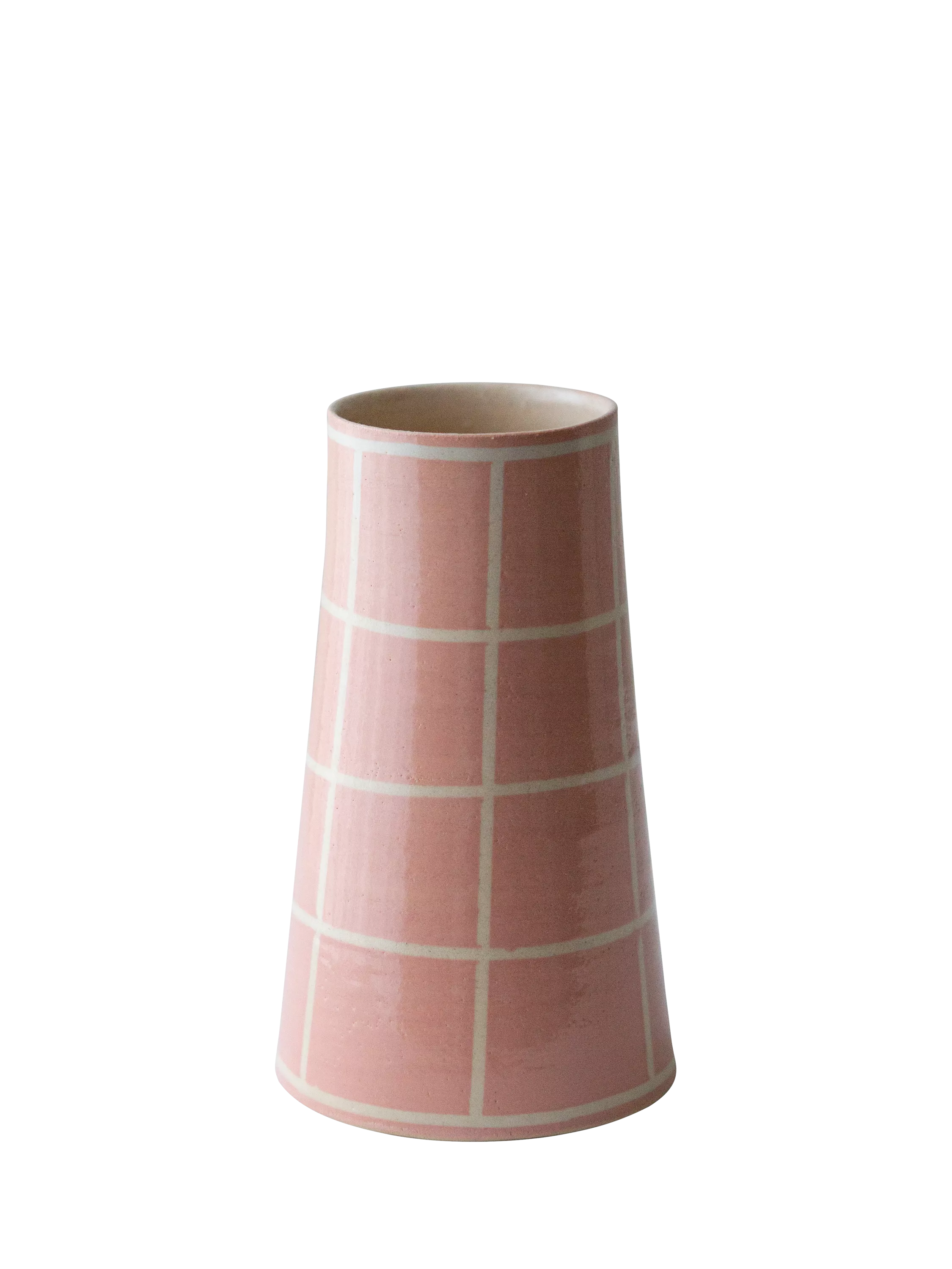 The Small Home check vase multi H17cm (British brand)
