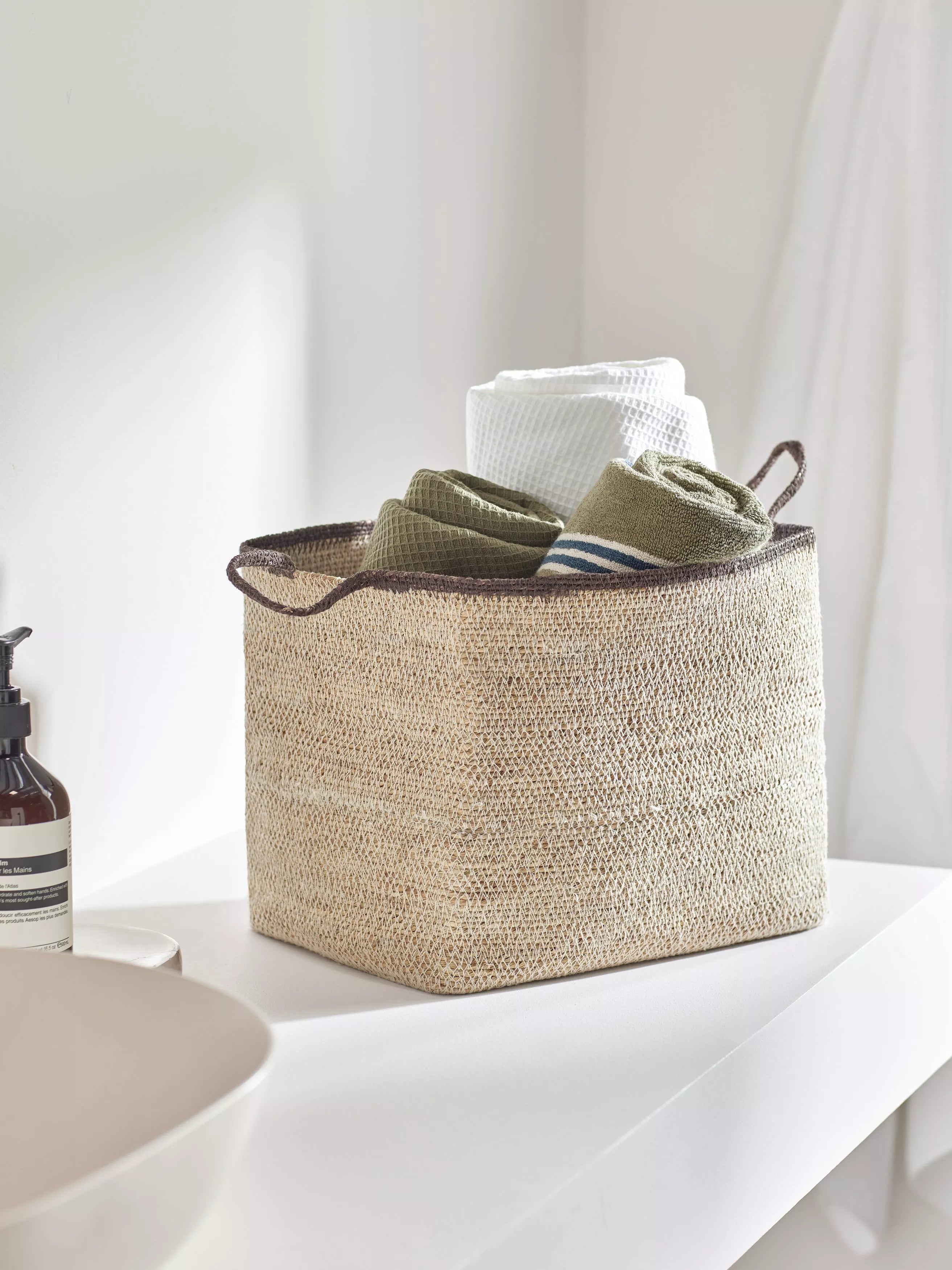 John Lewis seagrass basket with accent handles small, UK version