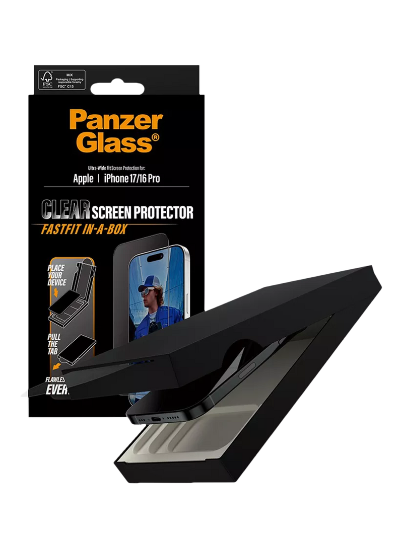 PanzerGlass Ultra-Wide screen protector for iPhone 17 and 16 Pro, imported from the UK