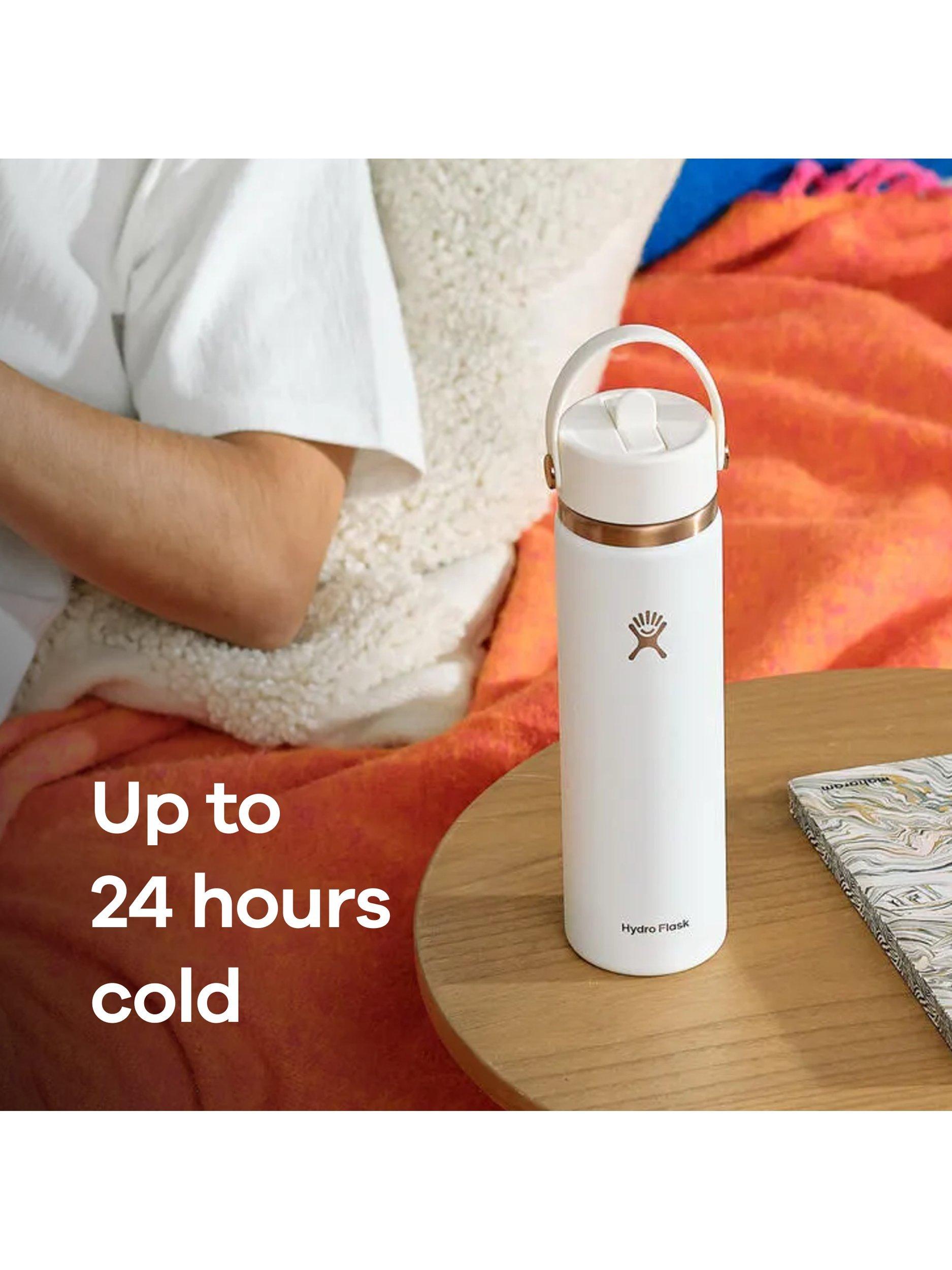 Hydro Flask wide mouth water bottle with straw cap 709ml, imported from the UK