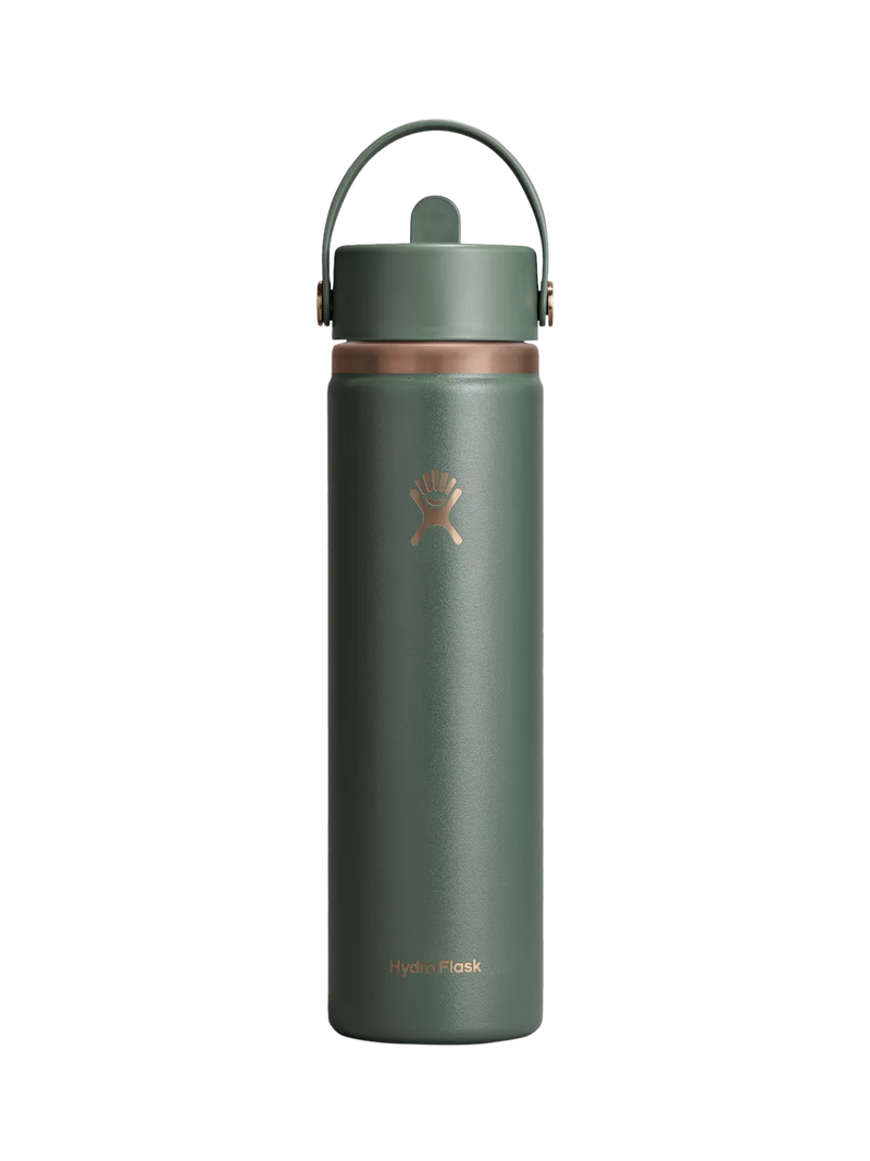 Hydro Flask wide mouth water bottle with straw cap 709ml, imported from the UK