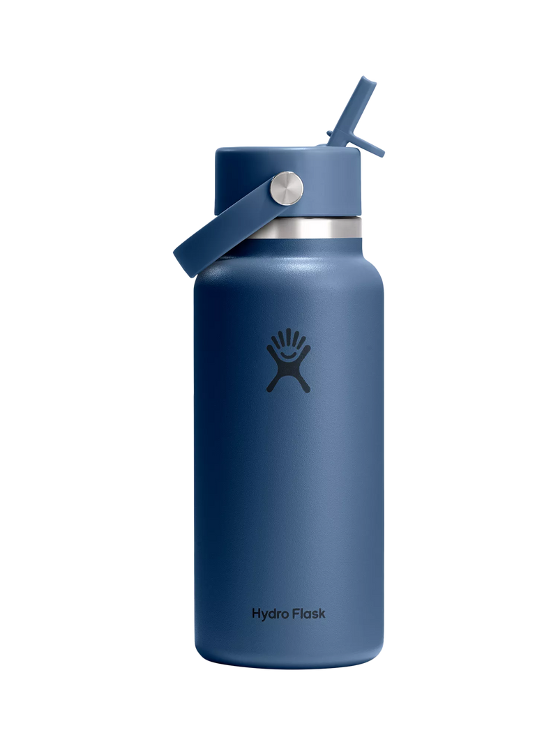 Hydro Flask doppelwandige Vakuumisolierung aus Edelstahl mit weiter Öffnung und Flip-Straw-Getränkeflasche, 946ml