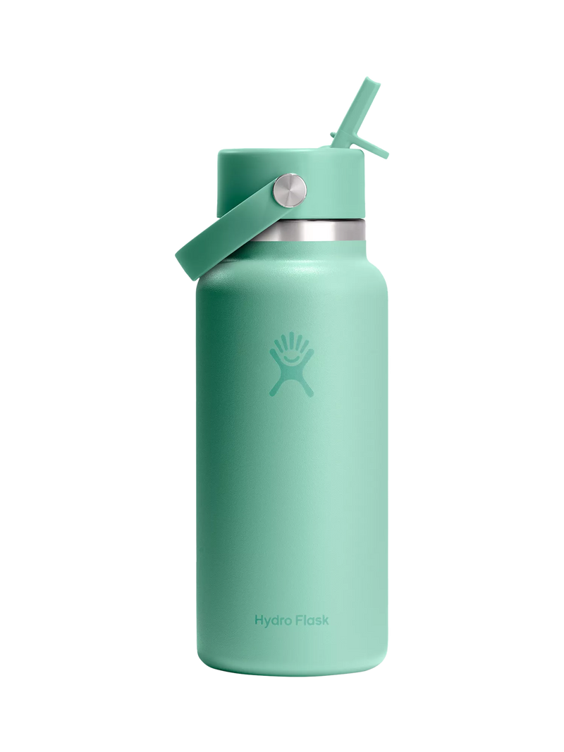 Hydro Flask doppelwandige Vakuumisolierung aus Edelstahl mit weiter Öffnung und Flip-Straw-Getränkeflasche, 946ml