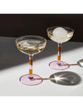 Fazeek stripe coupe cocktail glasses 140ml pair, imported from the UK