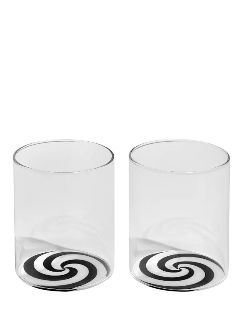 Fazeek glass tumbler set Black/White 250ml - British product