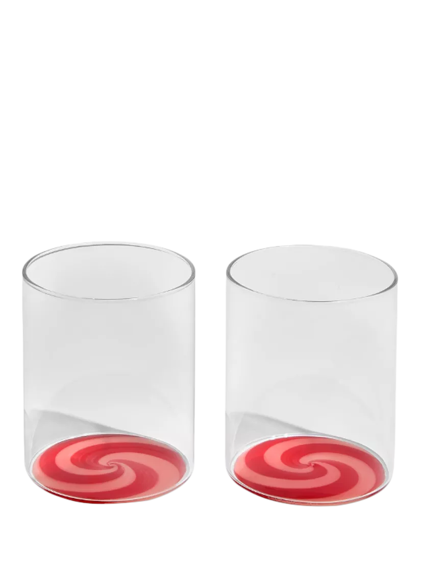 Fazeek swirl glass tumbler set of 2, 250ml, UK version