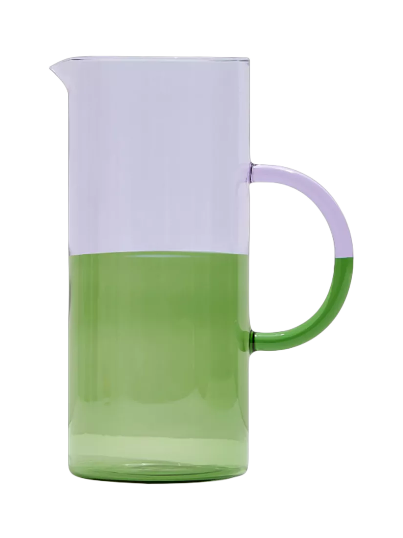 Fazeek two tone glass pitcher lilac green 2.1L, UK version
