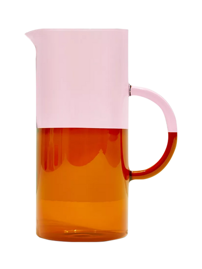 John Lewis Fazeek Two Tone Glass Pitcher Pink/Amber 2.1L- Buy online at McGrocer