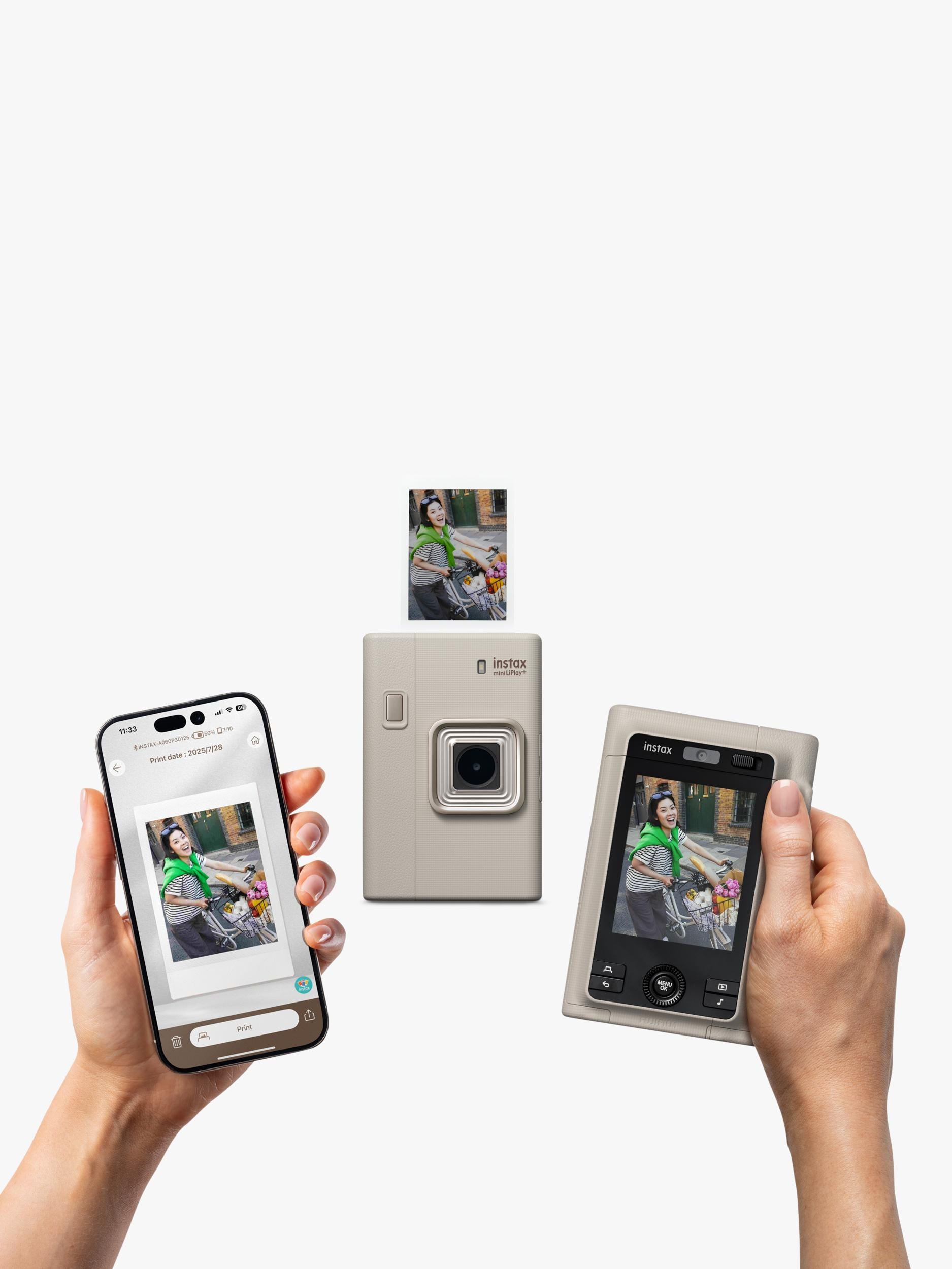instax mini LiPlay+ hybrid instant camera, imported from the UK