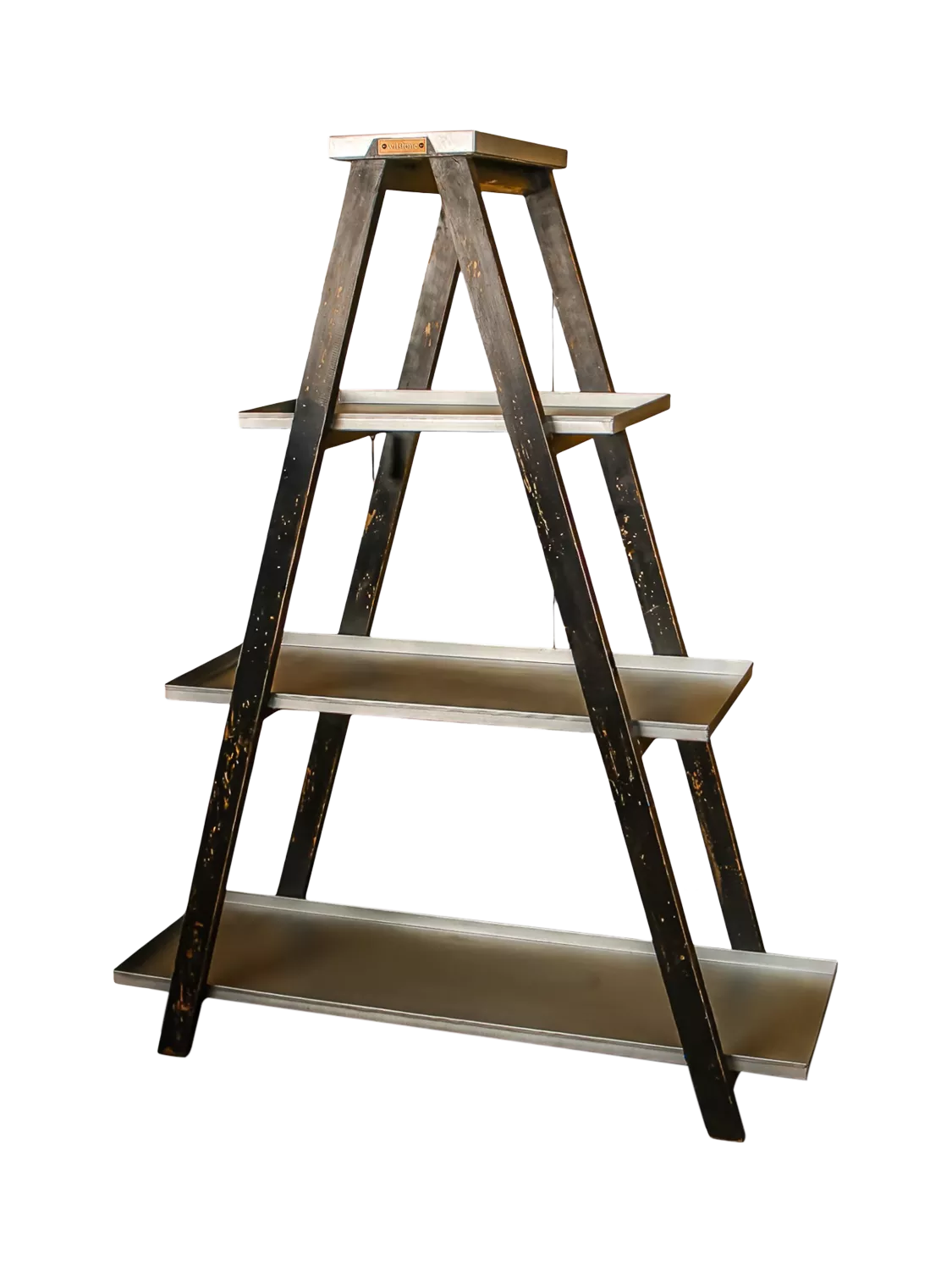 Wilstone 3-Tier Galvanised Steel & Mango Wood Plant Ladder