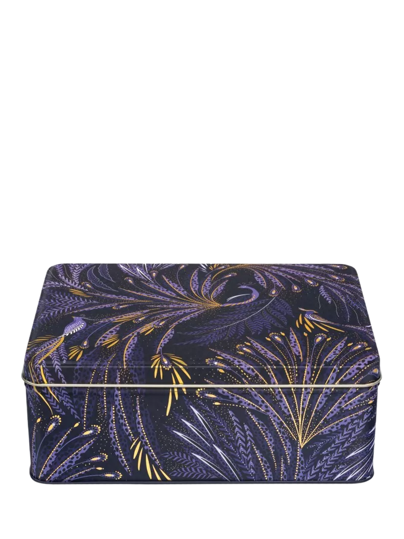 Sara Miller blue rectangular storage tin (British brand)