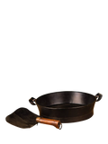 Kadai steel shovel and riddle with mango wood handle, UK version