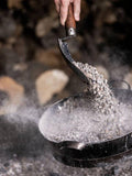 Kadai steel shovel and riddle with mango wood handle, UK version