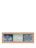 William Morris storage tin caddies set of 3 blue, UK version