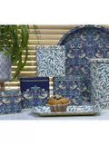William Morris storage tin caddies set of 3 blue, UK version