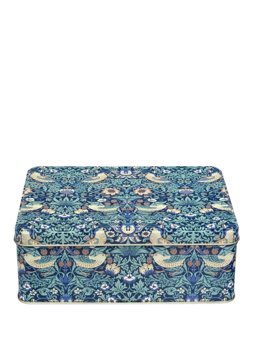 William Morris Strawberry Thief storage tin blue - British product