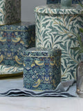 William Morris Strawberry Thief tin caddy 100g blue, UK version