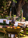 Kadai Cooking Tripod with bowl and roaster, BBQ tripod - British product