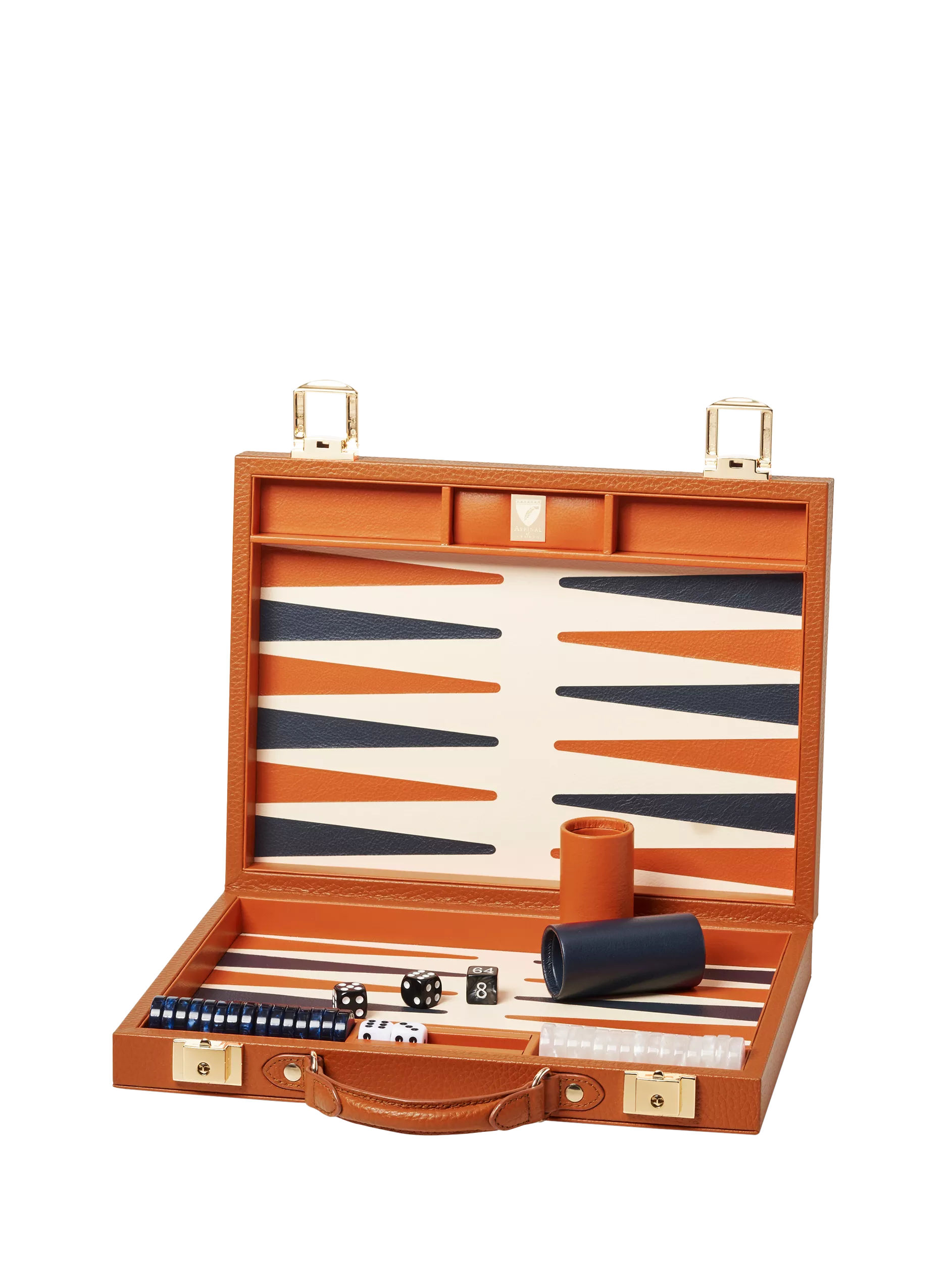 Aspinal of London leather backgammon set 13-inch, UK version