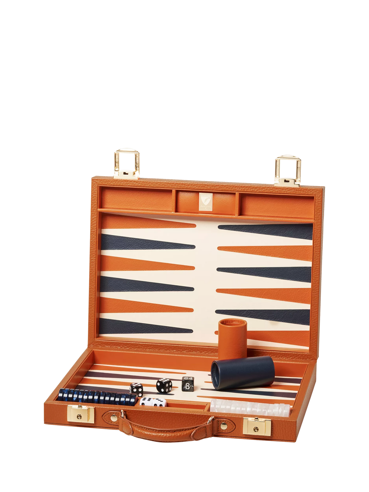 Aspinal of London leather backgammon set 13-inch, UK version