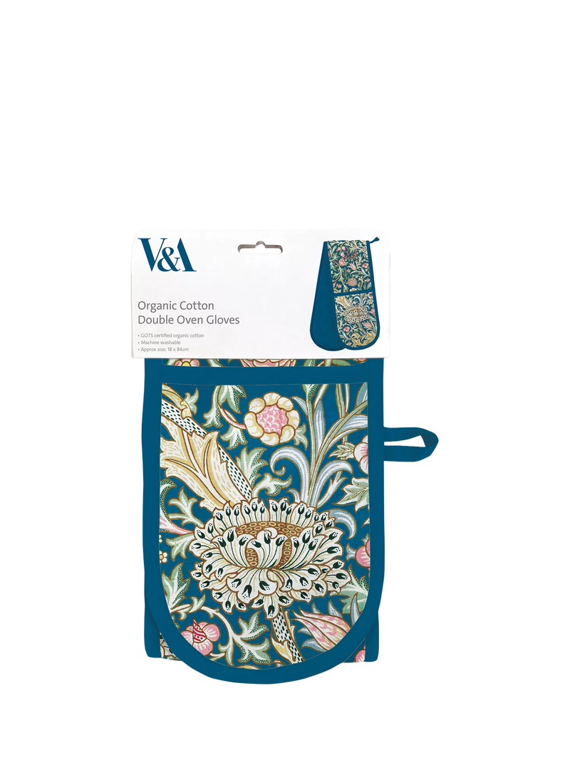 Museums & Galleries V&A Trent double oven glove in Blue/Multi, UK version