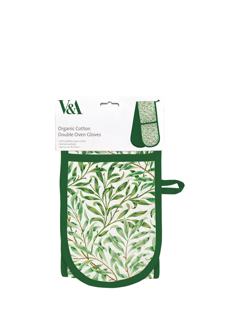Museums & Galleries William Morris double oven glove green, imported from the UK