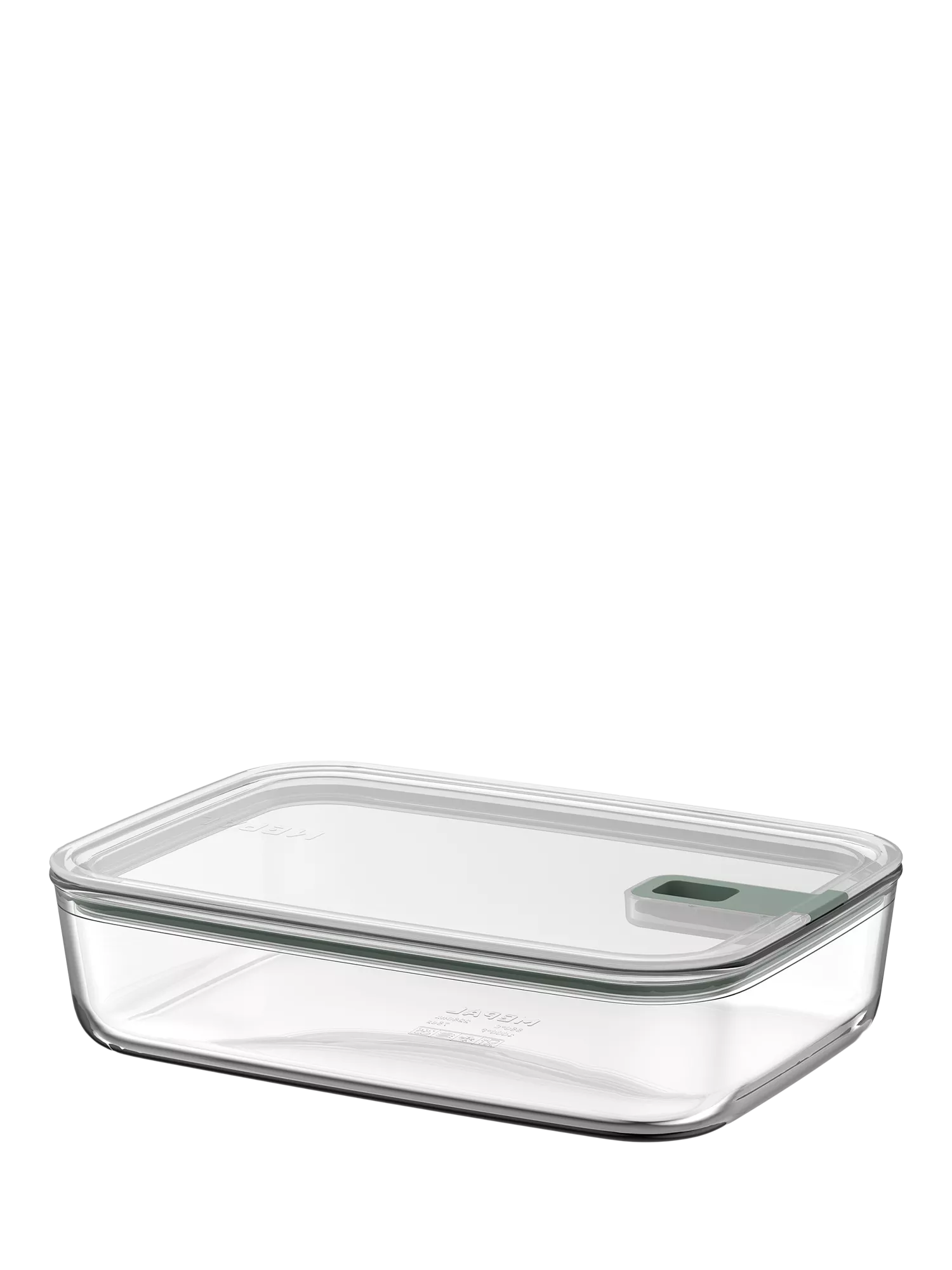 Mepal EasyClip glass storage container 2.25L Nordic Sage, imported from the UK