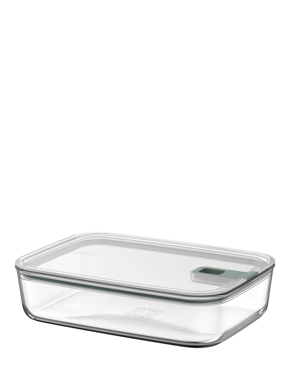 Mepal EasyClip glass storage container 2.25L Nordic Sage, imported from the UK