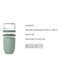 Mepal Ellipse lunch pot Nordic Blue 750ml (British brand)