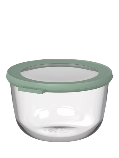 John Lewis Mepal Cirqula Round Glass Food Storage Container, Nordic Sage, 1L- Buy online at McGrocer