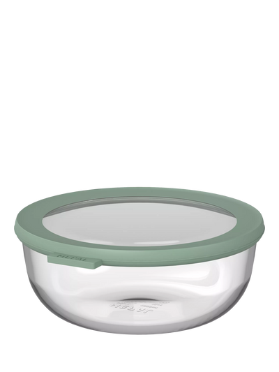 John Lewis Mepal Cirqula Round Glass Food Storage Container Nordic Sage 1.25L- Buy online at McGrocer