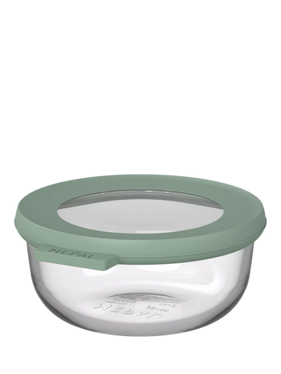 John Lewis Mepal Cirqula Round Glass Food Storage Container 350ml Nordic Sage- Buy online at McGrocer