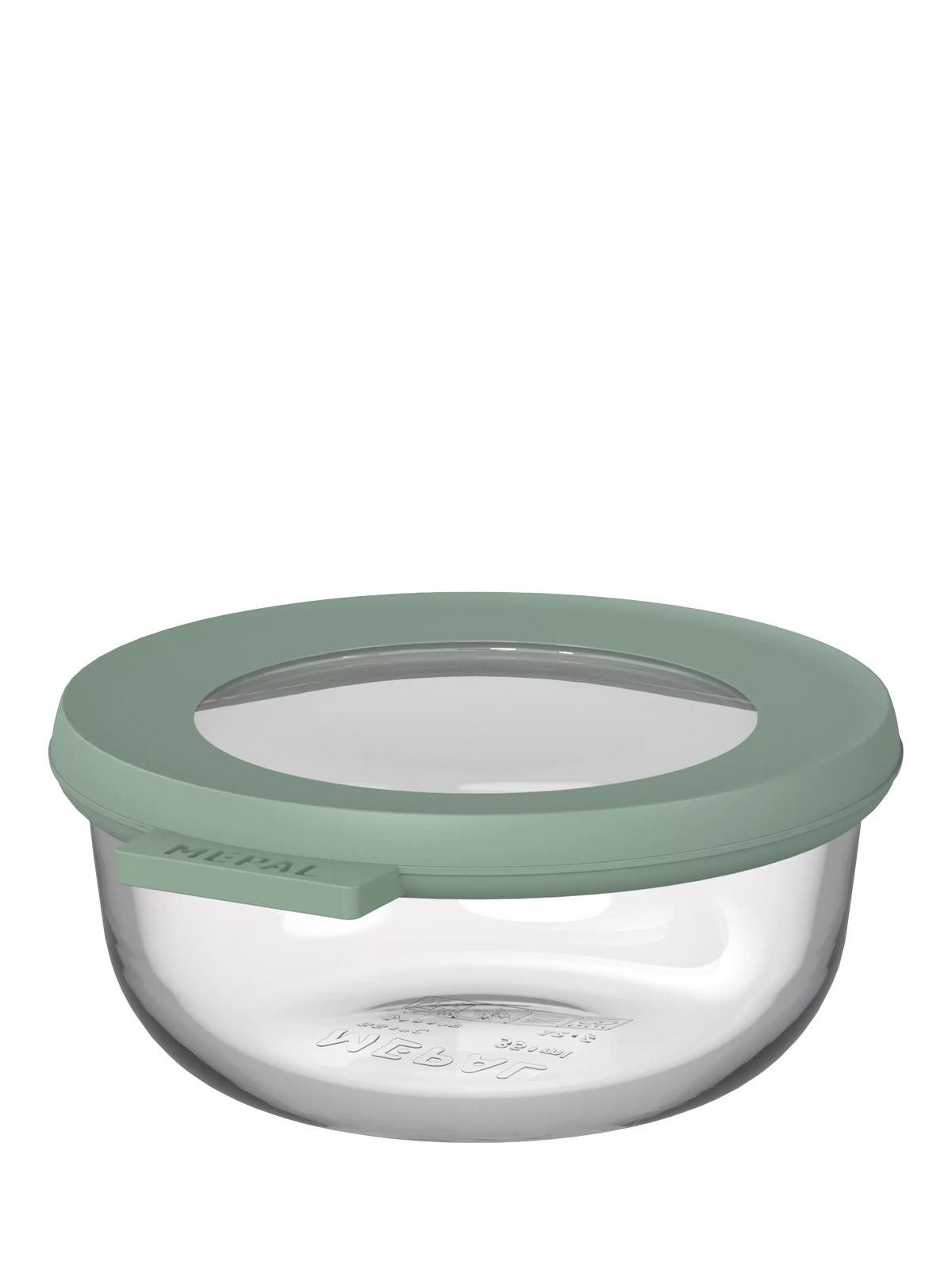 Mepal glass food storage container round Nordic Sage 350ml - British product