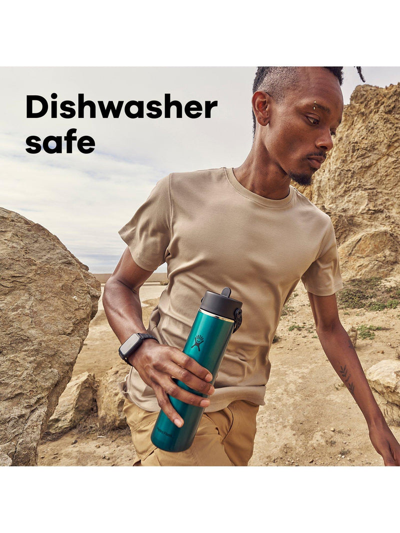 Hydro Flask 709ml vacuum insulated water bottle with straw cap (British brand)