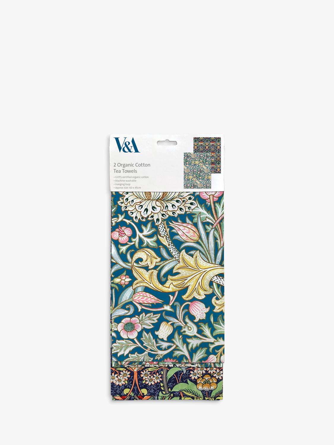 Museums & Galleries V&A tea towel set, imported from the UK