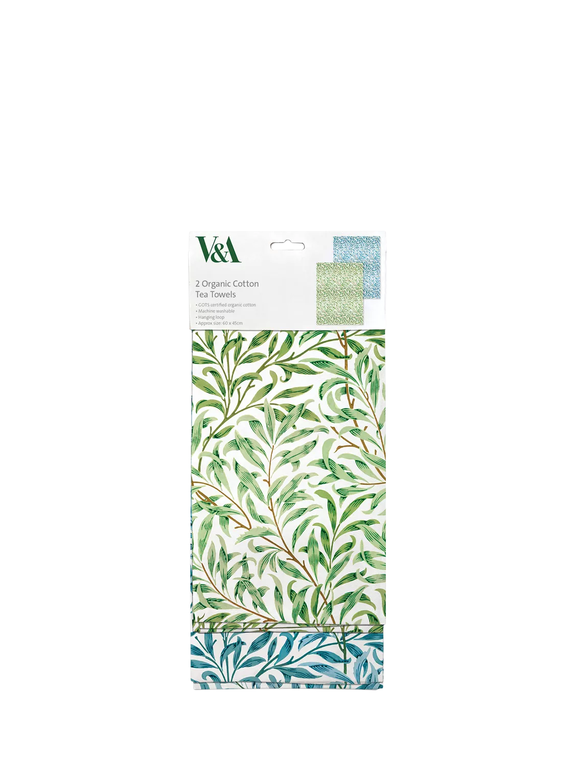 V&A William Morris organic cotton tea towel set of 2 (British brand)