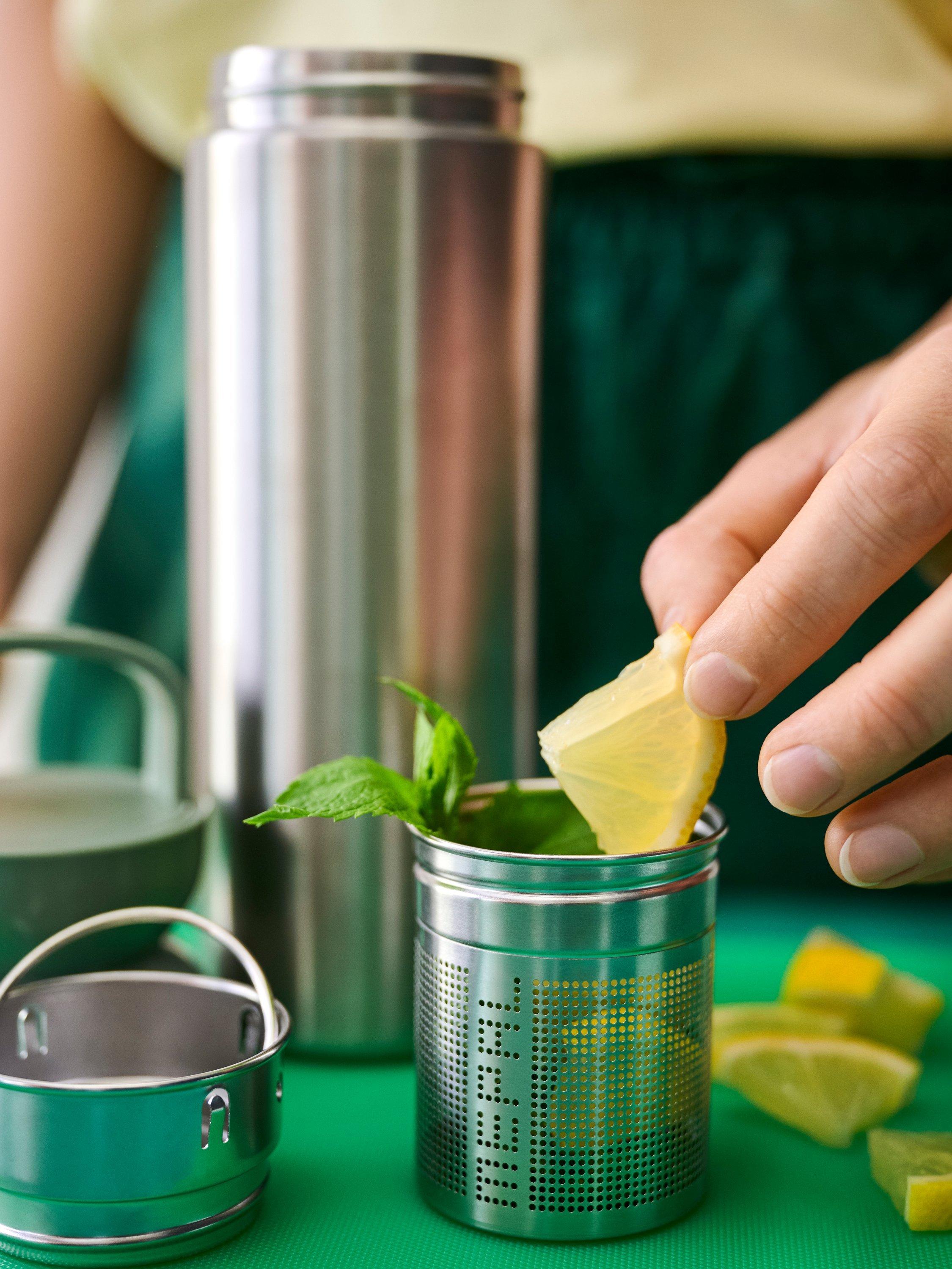 Mepal Ellipse insulated tea infuser mug 500ml Nordic Black - British product