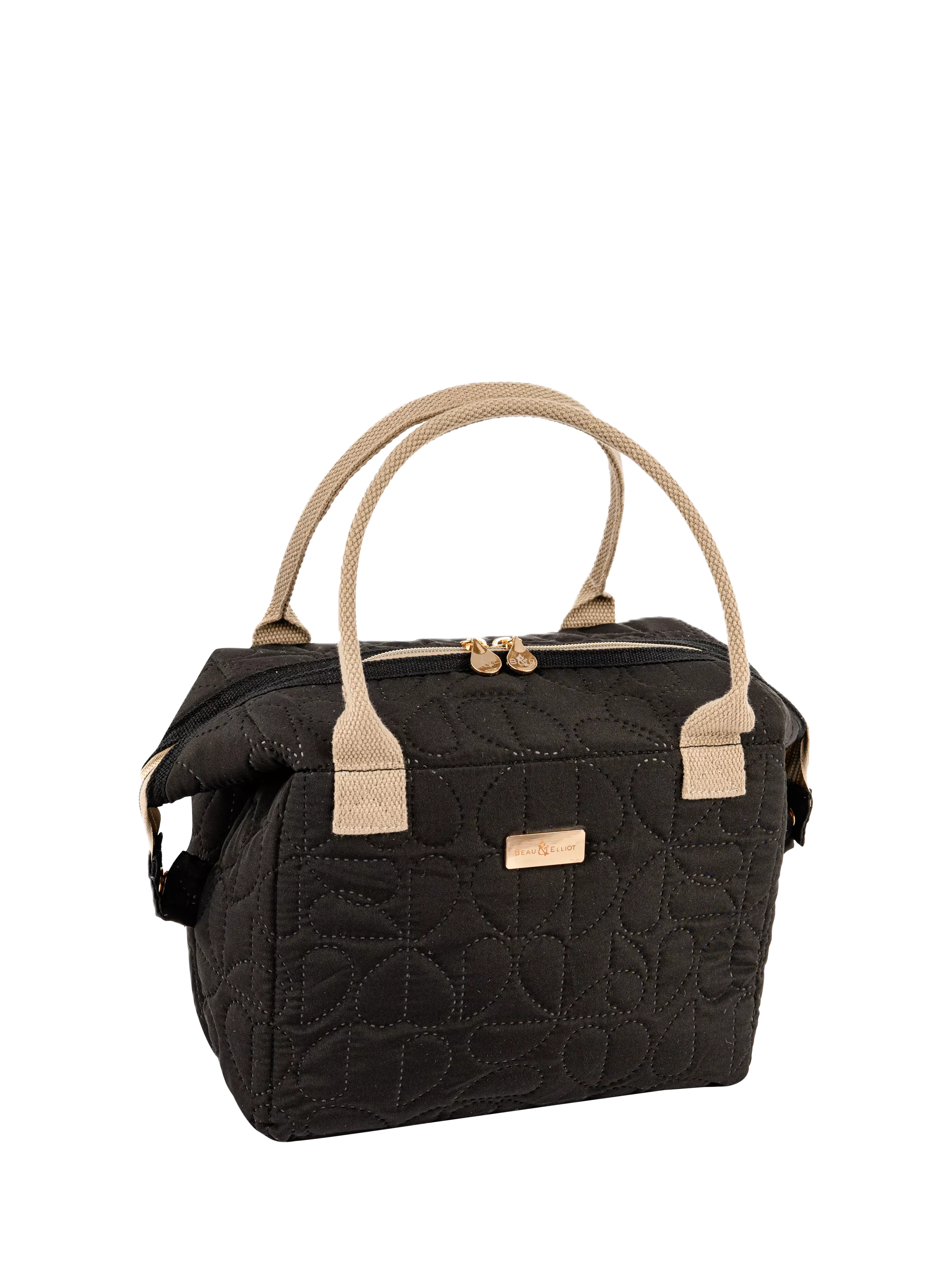 Beau & Elliot Oxford quilted convertible lunch tote bag 7L Jet, imported from the UK