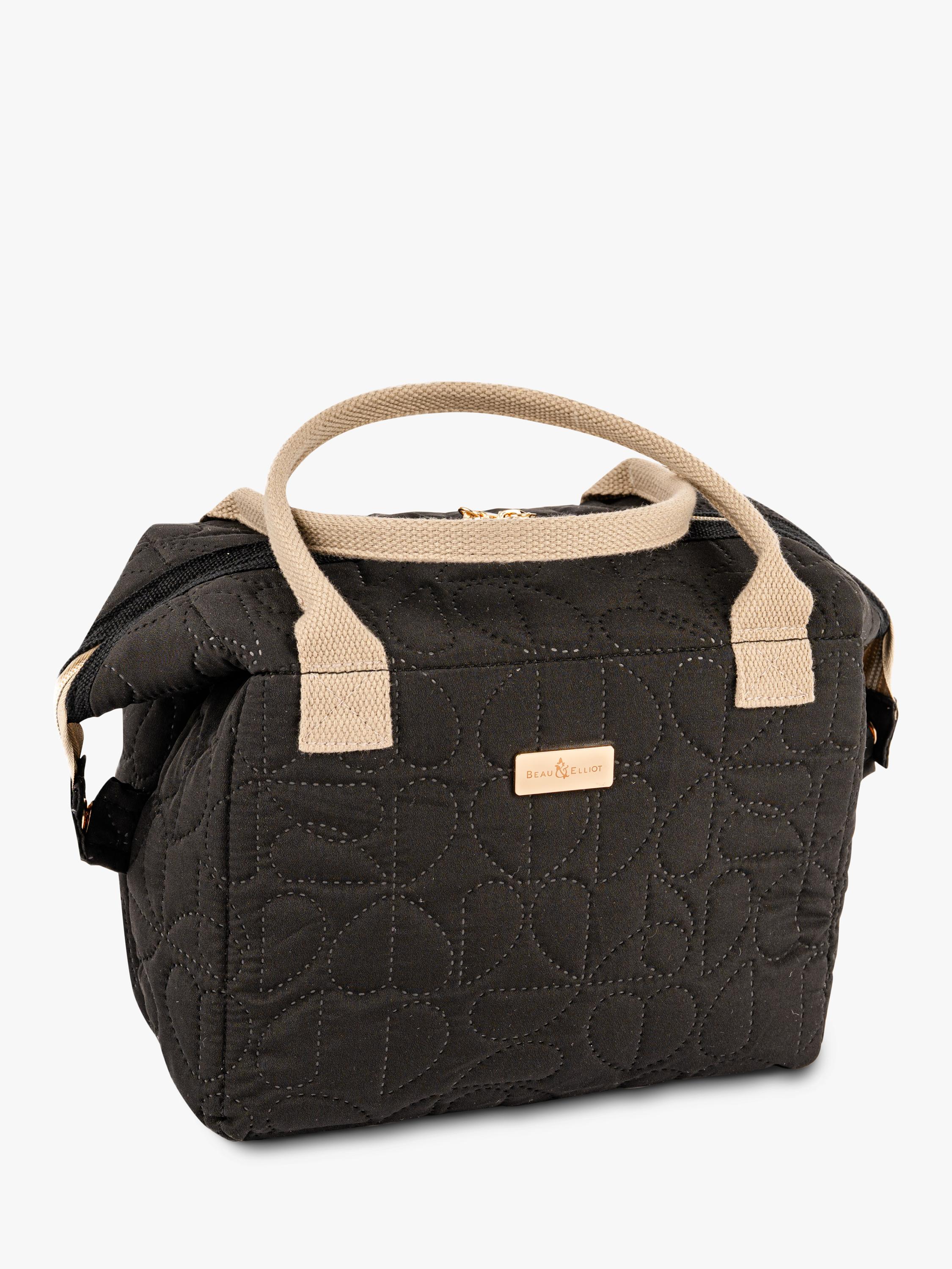 Beau & Elliot Oxford quilted convertible lunch tote bag 7L Jet, imported from the UK