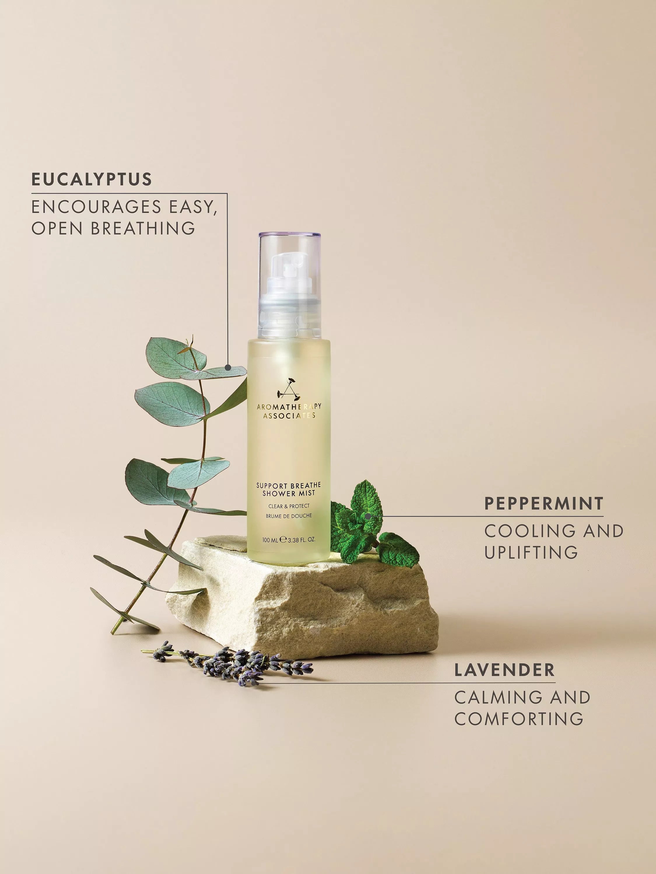 Aromatherapy Associates Support Breathe shower mist 100ml, imported from the UK