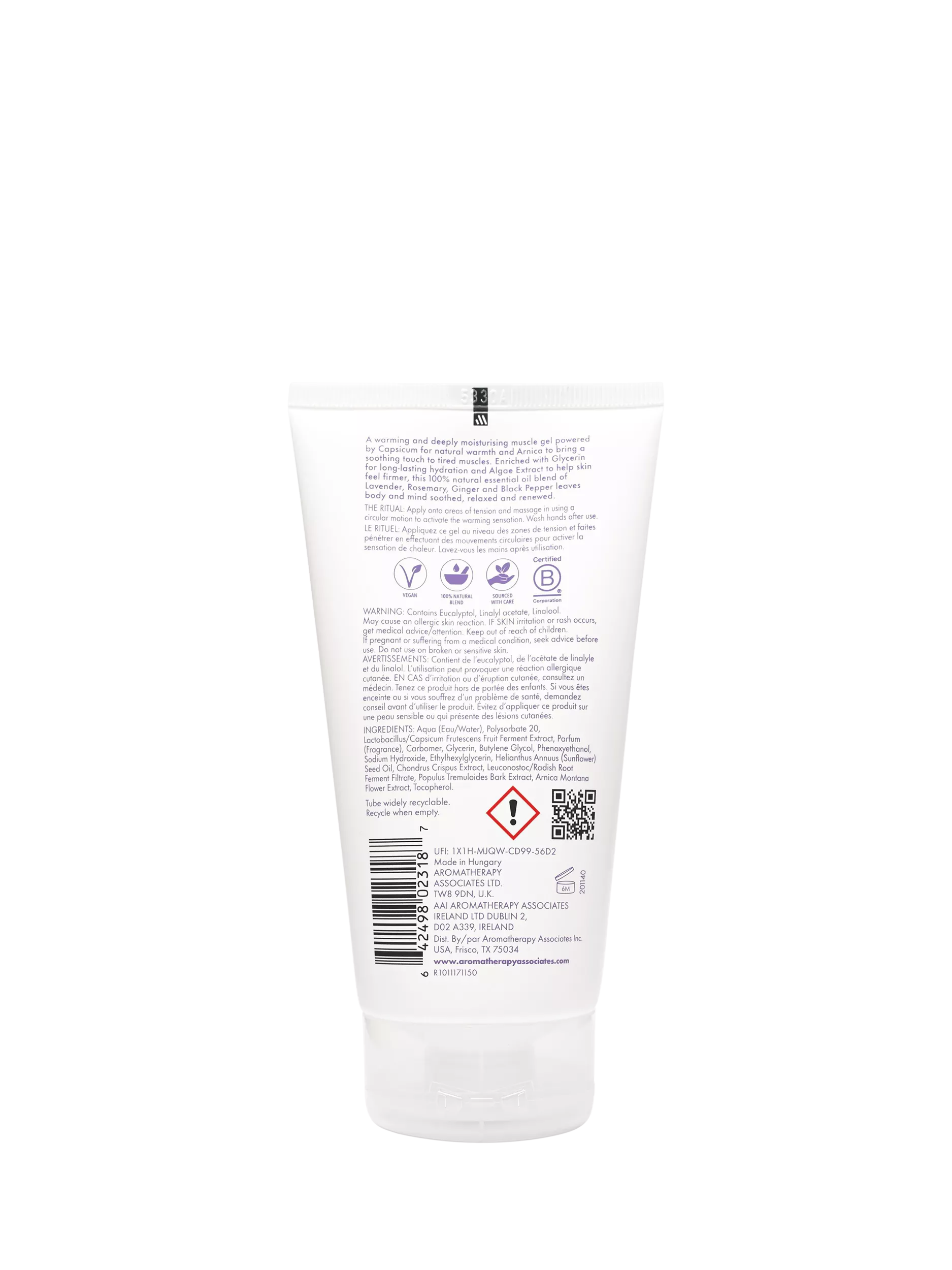 Aromatherapy Associates Stress Muscle Gel 150ml, imported from the UK