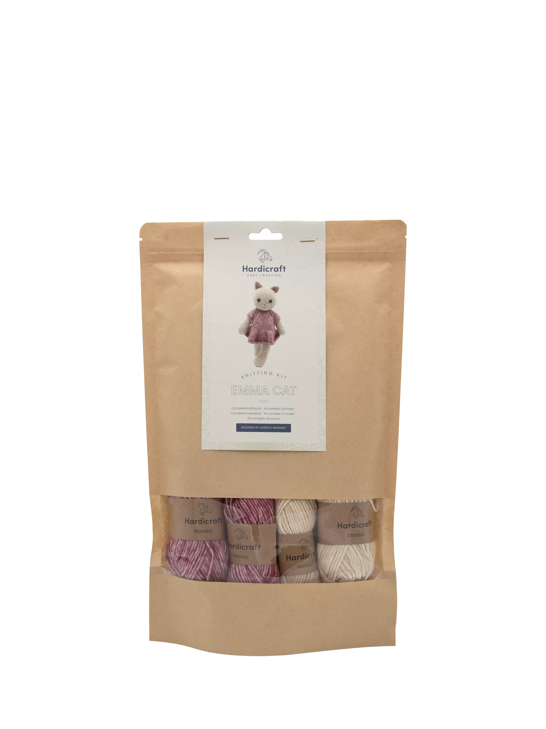 Hardicraft Emma Kitten knitting kit, 70% organic cotton, imported from the UK