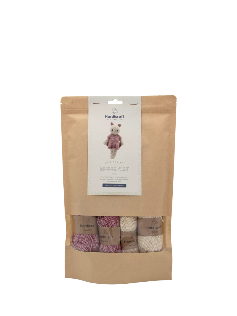 Hardicraft Emma Kitten knitting kit, 70% organic cotton, imported from the UK