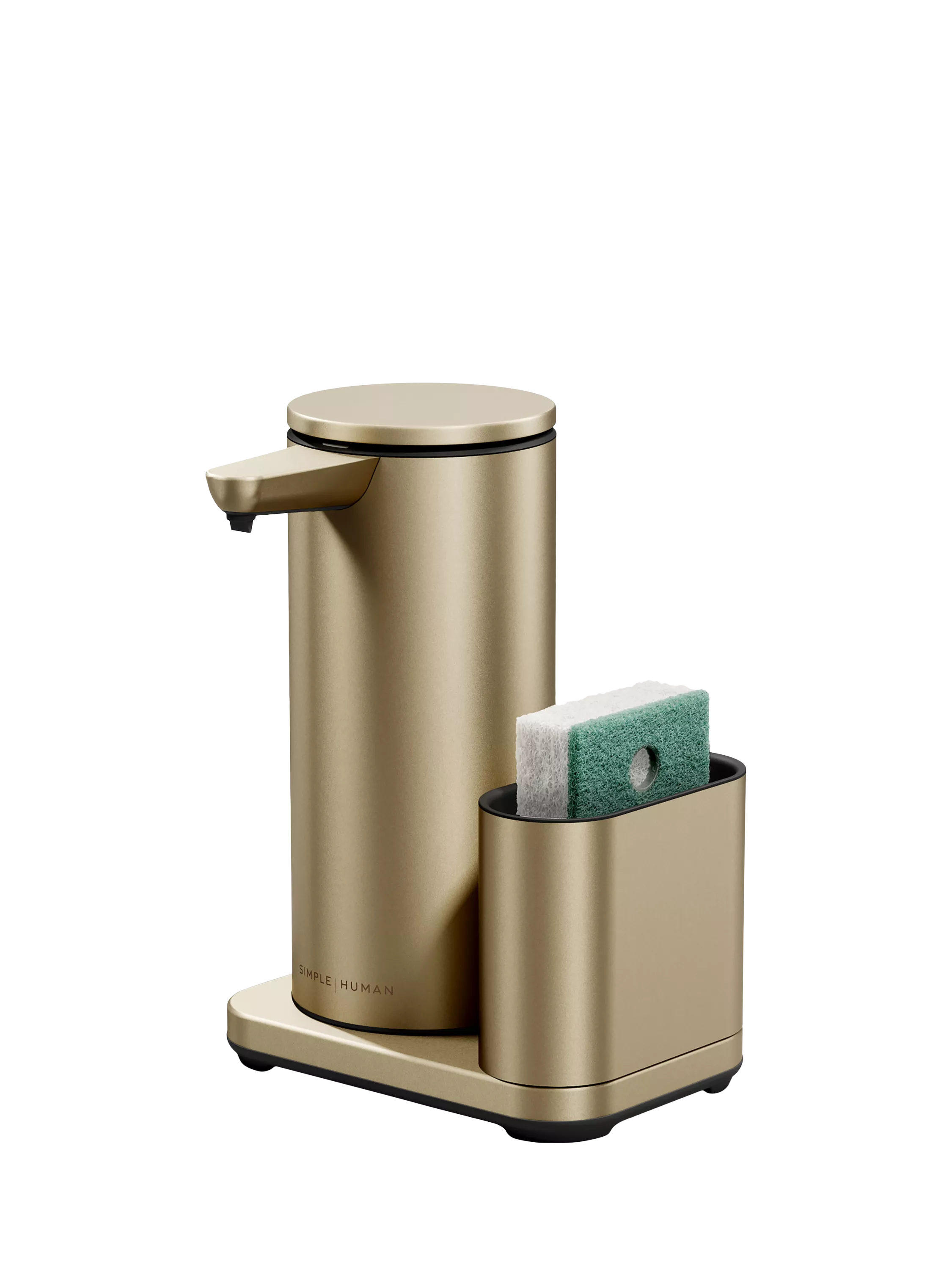 Simplehuman rechargeable soap dispenser with caddy gold (British brand)
